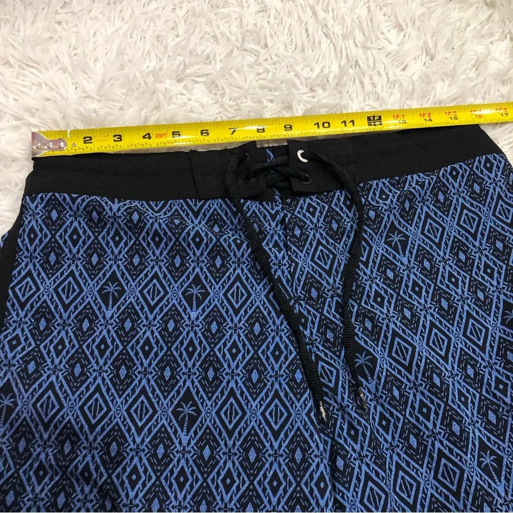 Body Glove Board Short Swimtrunks Diamond Palm Tree Blue Black 30‎